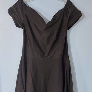 Vintage 50's XL Black Swing Dress Off Shoulder